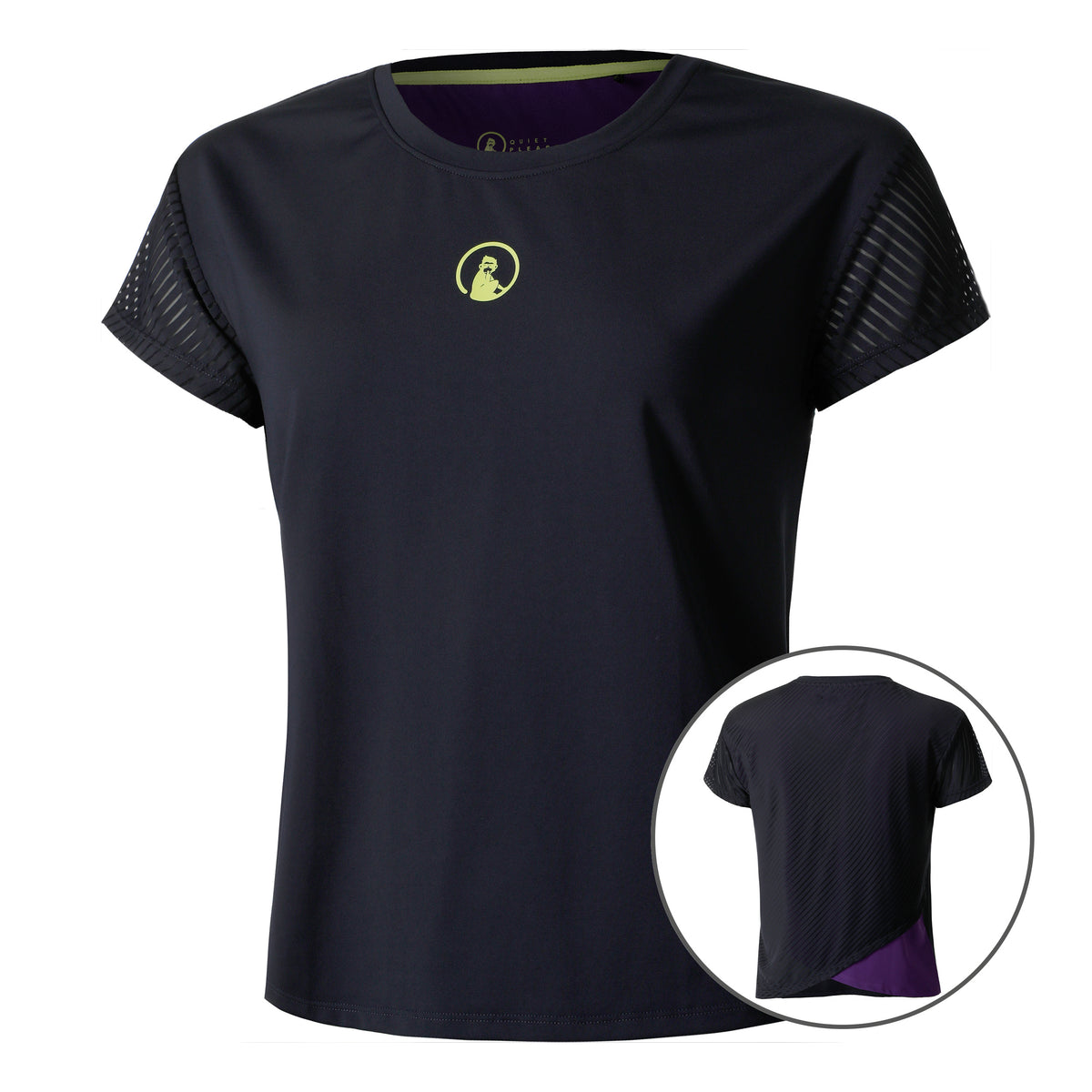 Quiet Please Perspectives Cross T-Shirt Women-Dark Blue
