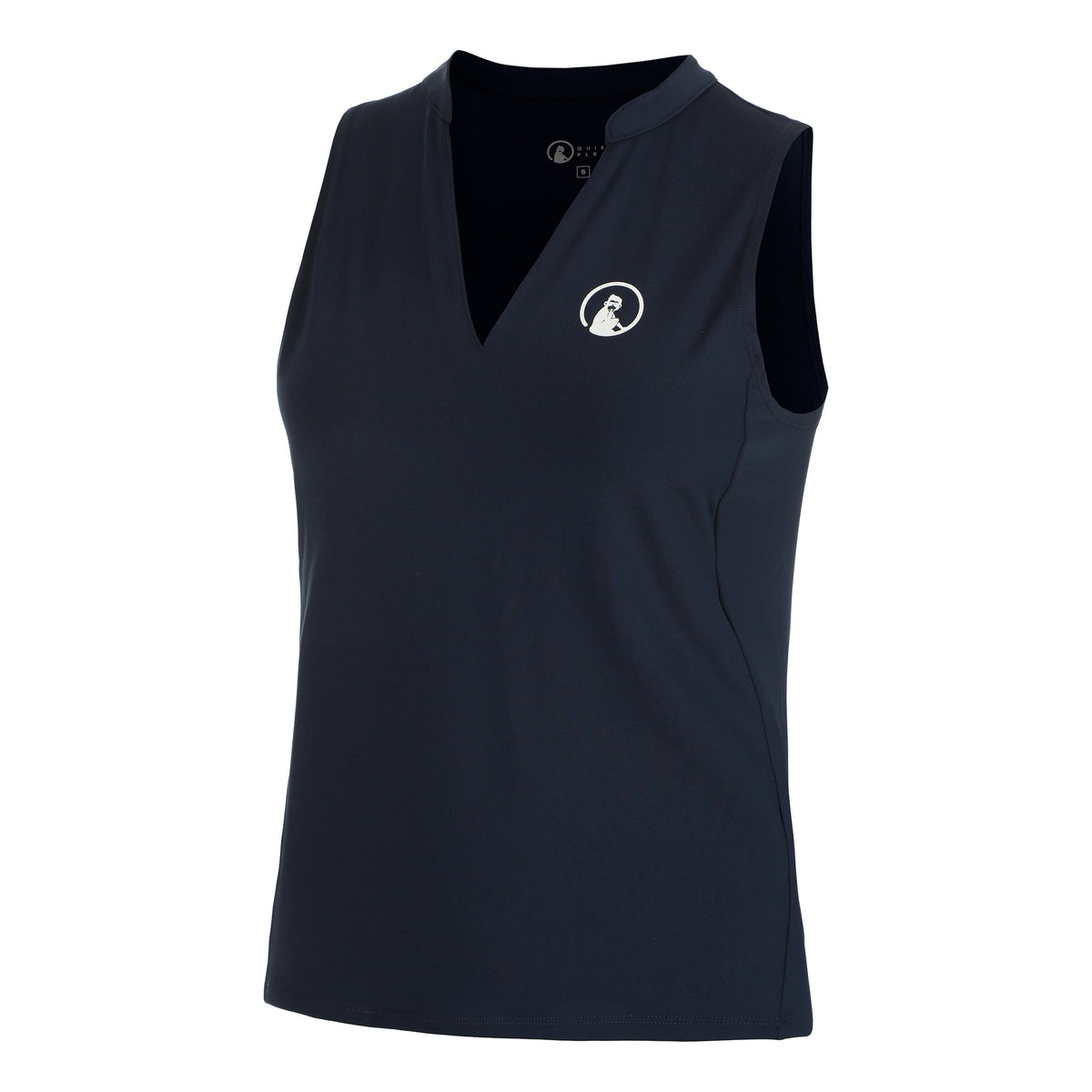 Quiet Please Slice Tank Top Women-Dark Blue