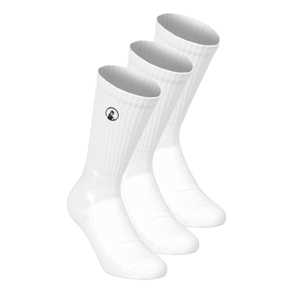 Quiet Please Performance Long Tennis Socks 3 Pack-White