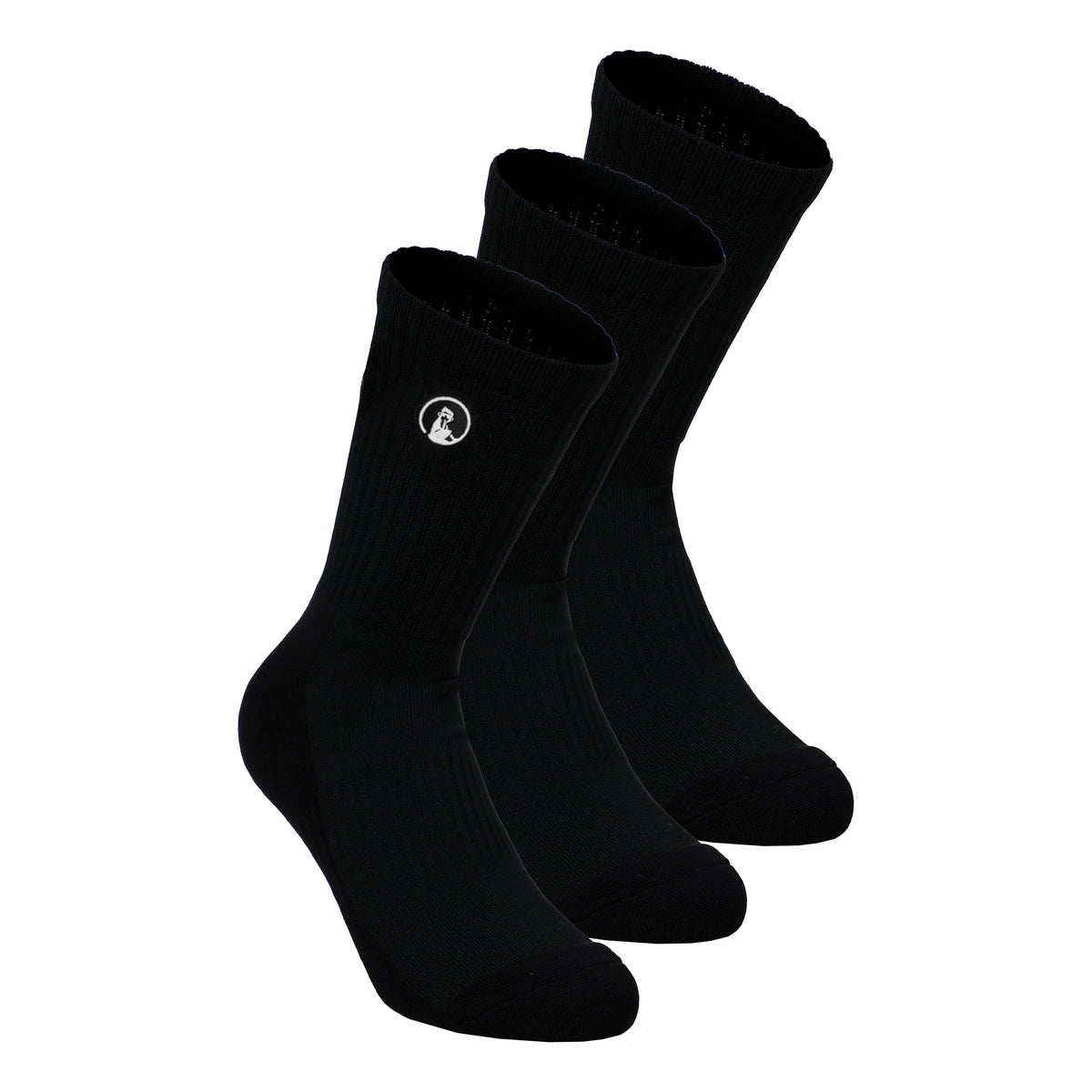 Quiet Please Performance Long Tennis Socks 3 Pack-Black