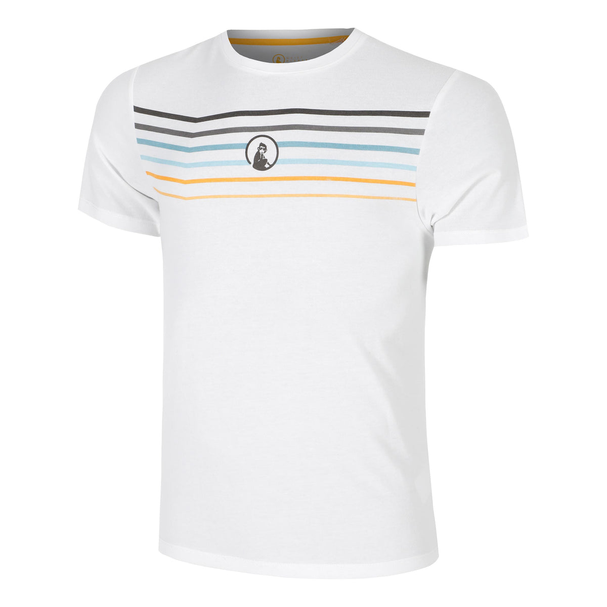 Quiet Please Endlessly Trainings Stripe T-Shirt Herren-Weiß,Mehrfarbig