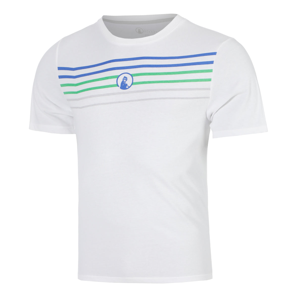Quiet Please Trainings Stripe T-Shirt Herren - weiß, orange