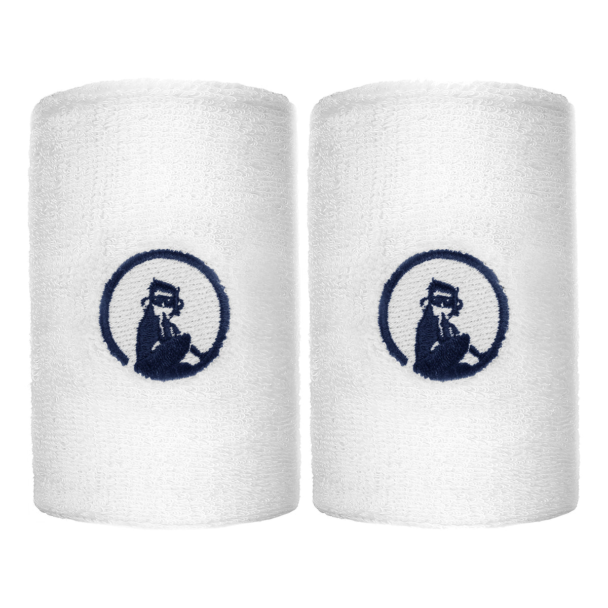 Quiet Please Wristband 2 Pack long - white, dark blue