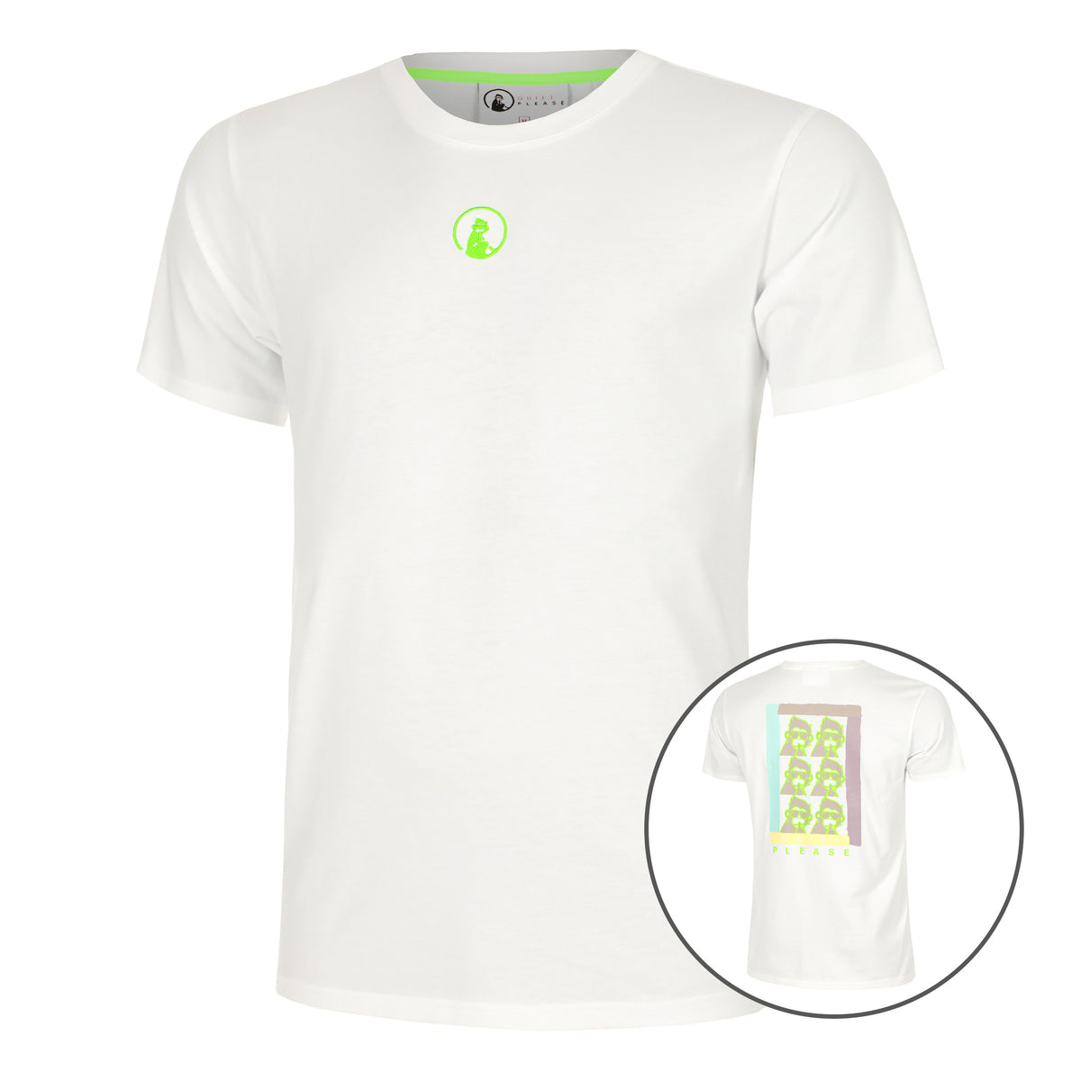 Quiet Please Wild Collage T-Shirt Herren-Weiß,Mehrfarbig