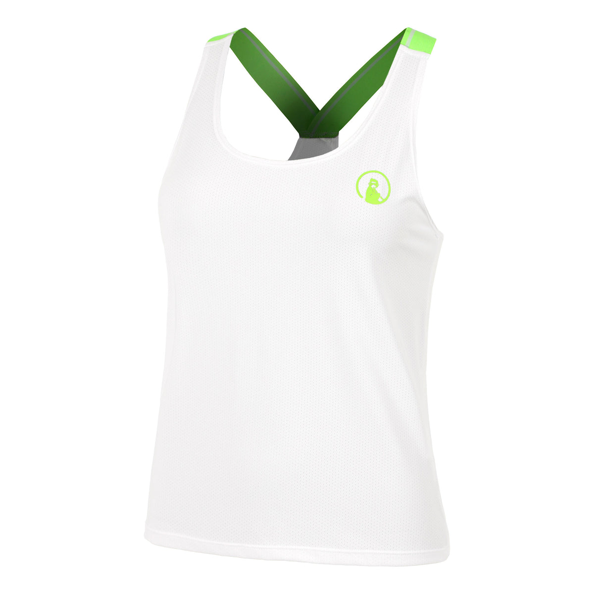 Quiet Please Wild Serve & Volley 2.0 Tank Top Women-White,Neon Green