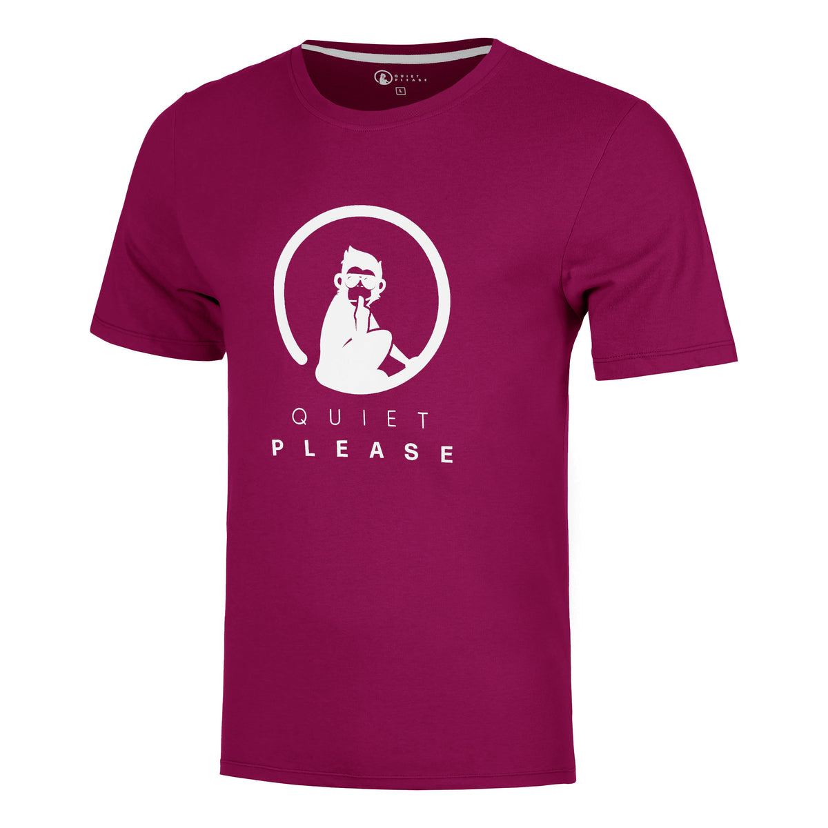 Quiet Please Trainings T-Shirt Men-berry, white