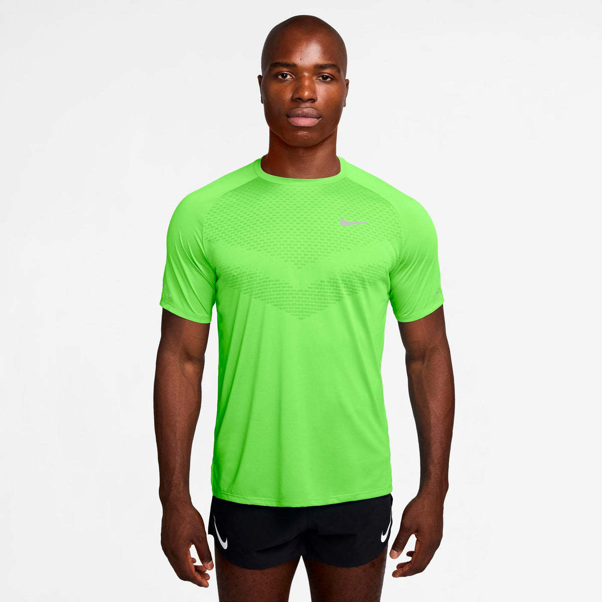 Nike Stride  Laufshirt Herren - hellgrün, silber
