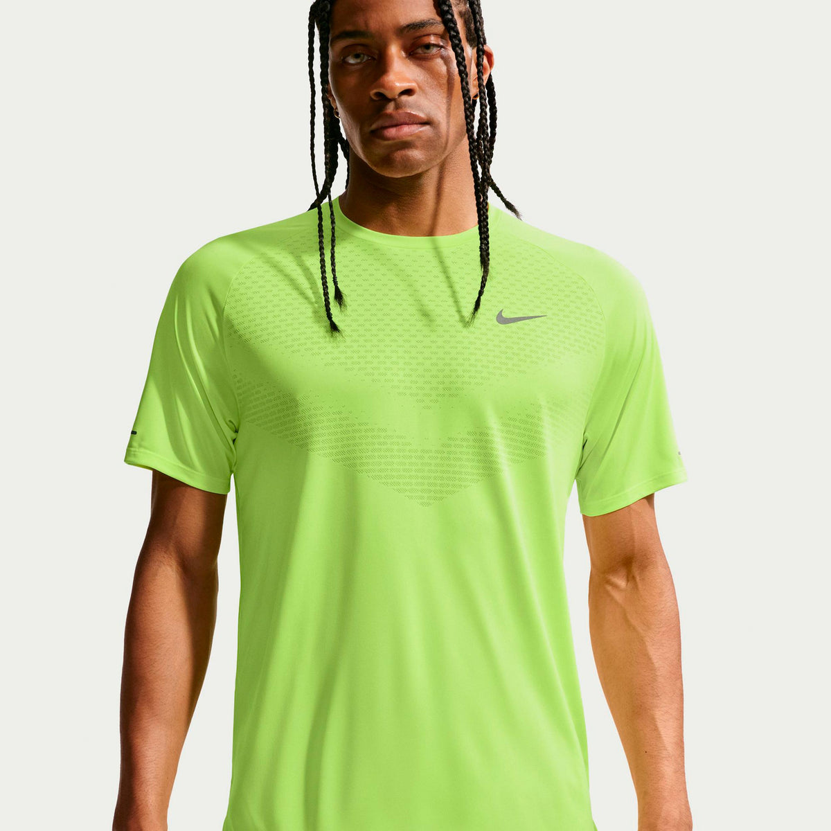 Nike Stride  Running shirt Men - neon yellow, silver