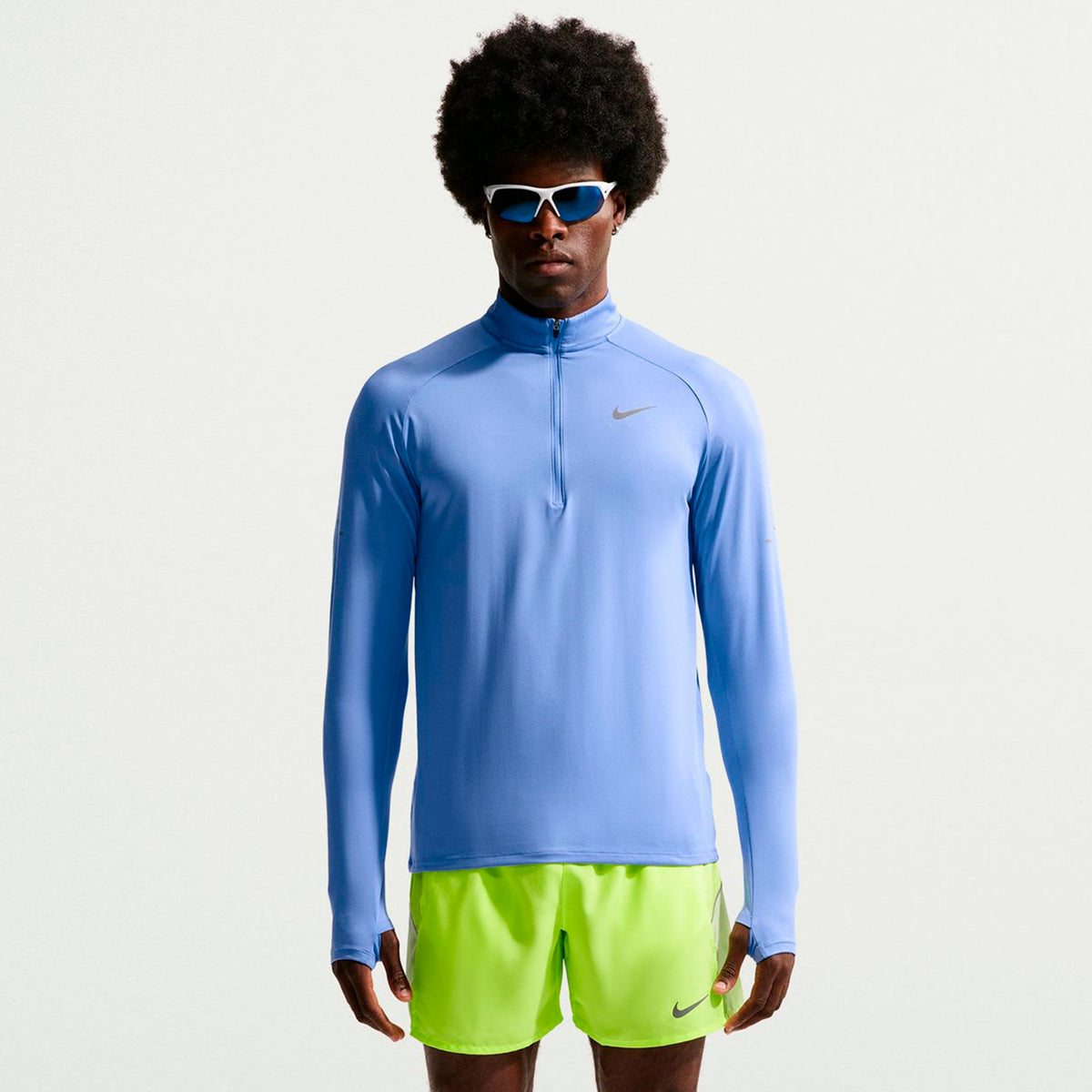 Nike Stride Half-Zip  Running shirt Men - light blue, silver