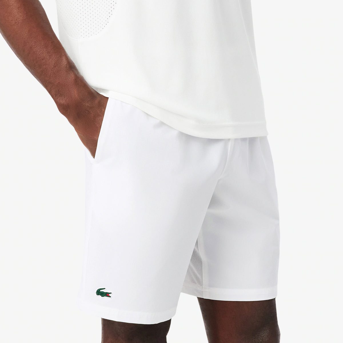 Lacoste Djokovic Shorts Herren - weiß, dunkelblau