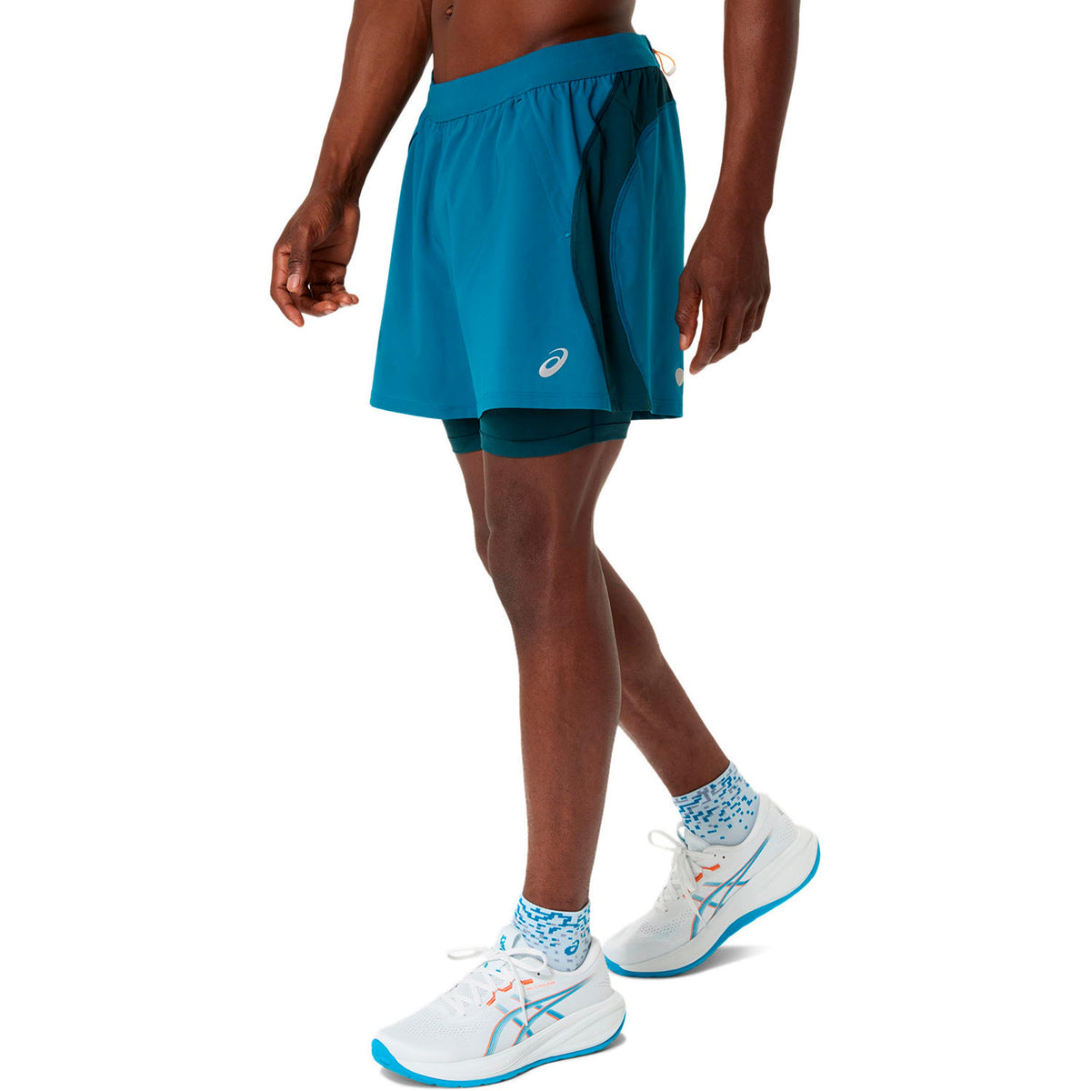 ASICS Road 2in1 5in Running shorts Men - turquoise, turquoise