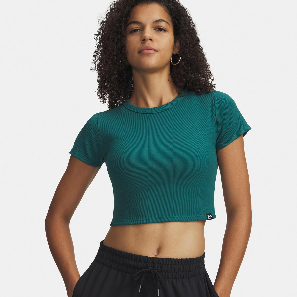 Under Armour Rival Rib Baby T-Shirt Damen-grün, weiß