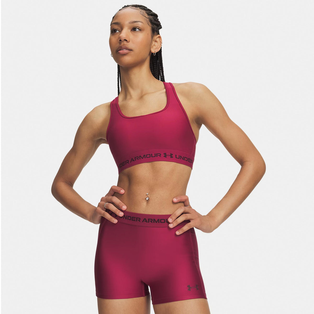 Under Armour Crossback Middle Sport-BH Damen - rot, dunkelrot