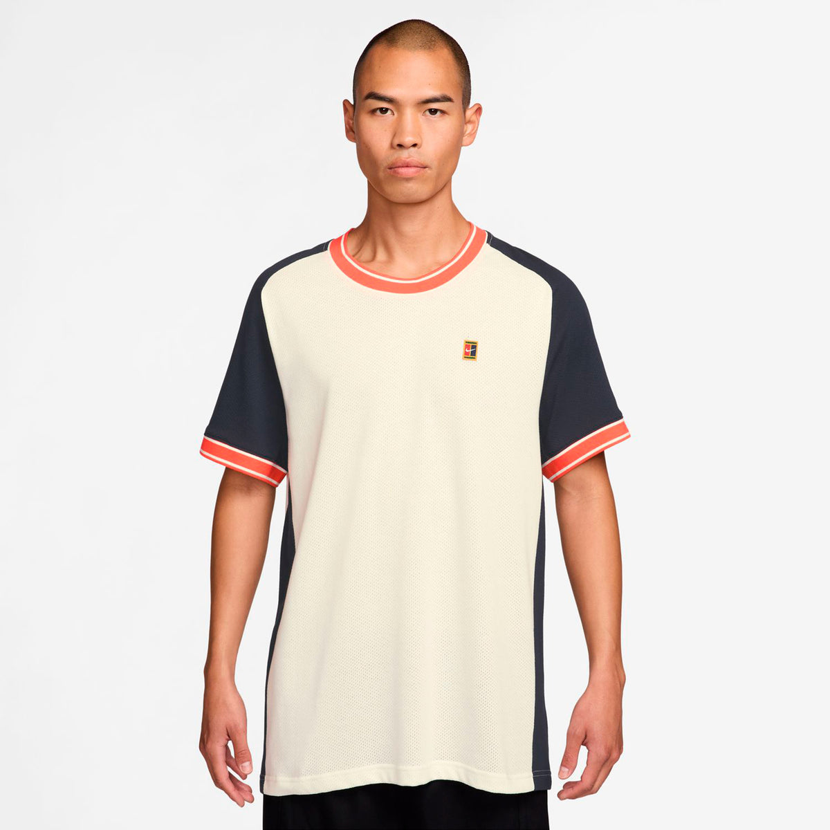 Nike Court Heritage T-Shirt Herren-creme, dunkelblau