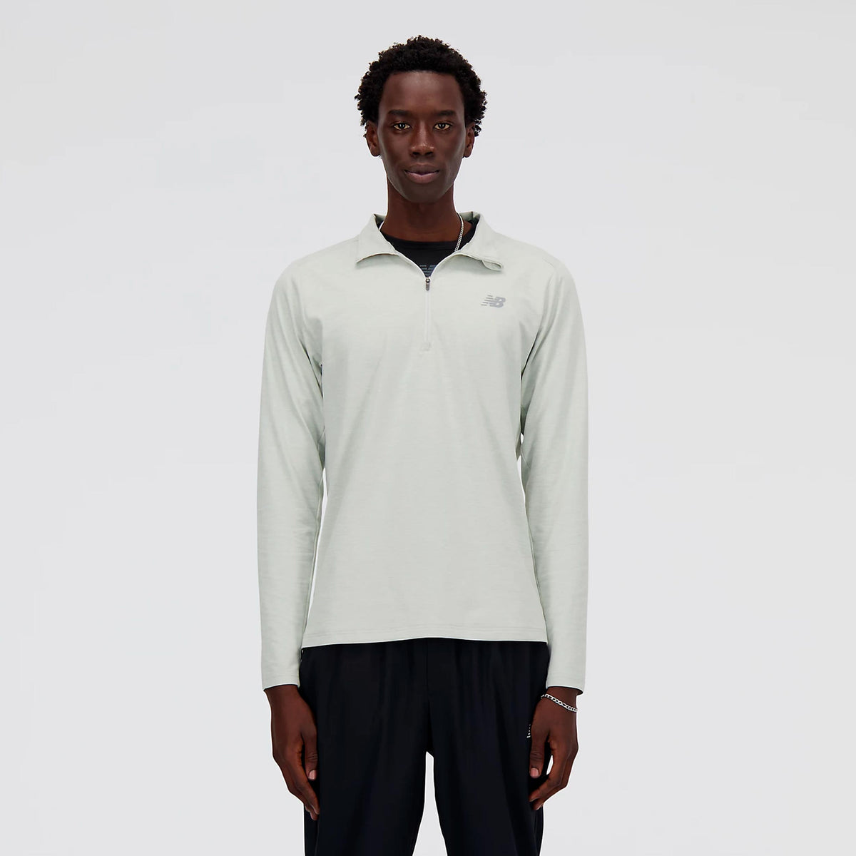New Balance Space Dye 1/4 Zip Long sleeve Men - grey
