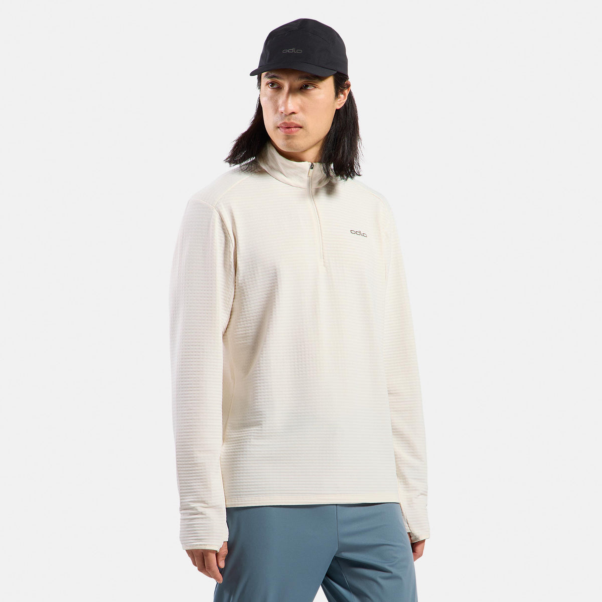 Odlo Essential Thermal Midlayer 1/2 Zip Laufshirt Herren - creme