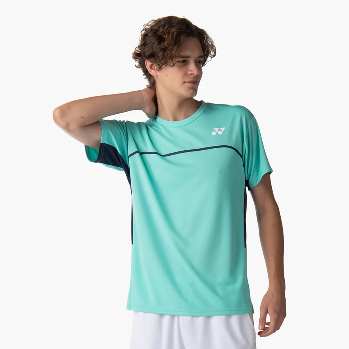 Yonex Crew Neck T-Shirt Men - mint, dark blue