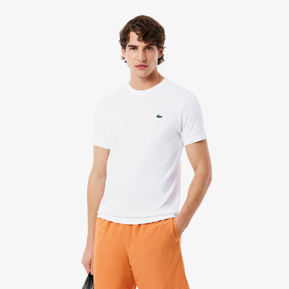 Lacoste T-Shirt Herren - weiß, orange