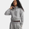Rival Fleece Script Halfzip Sweatshirt Women - grey, white