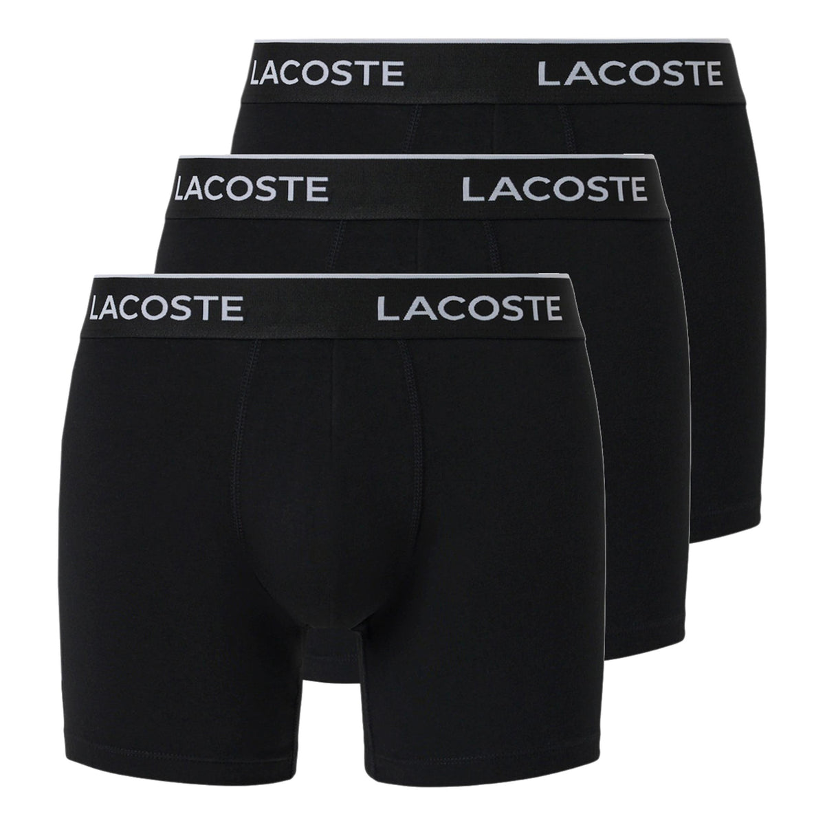 Lacoste Courts long Boxer shorts 3 Pack Men - black, white