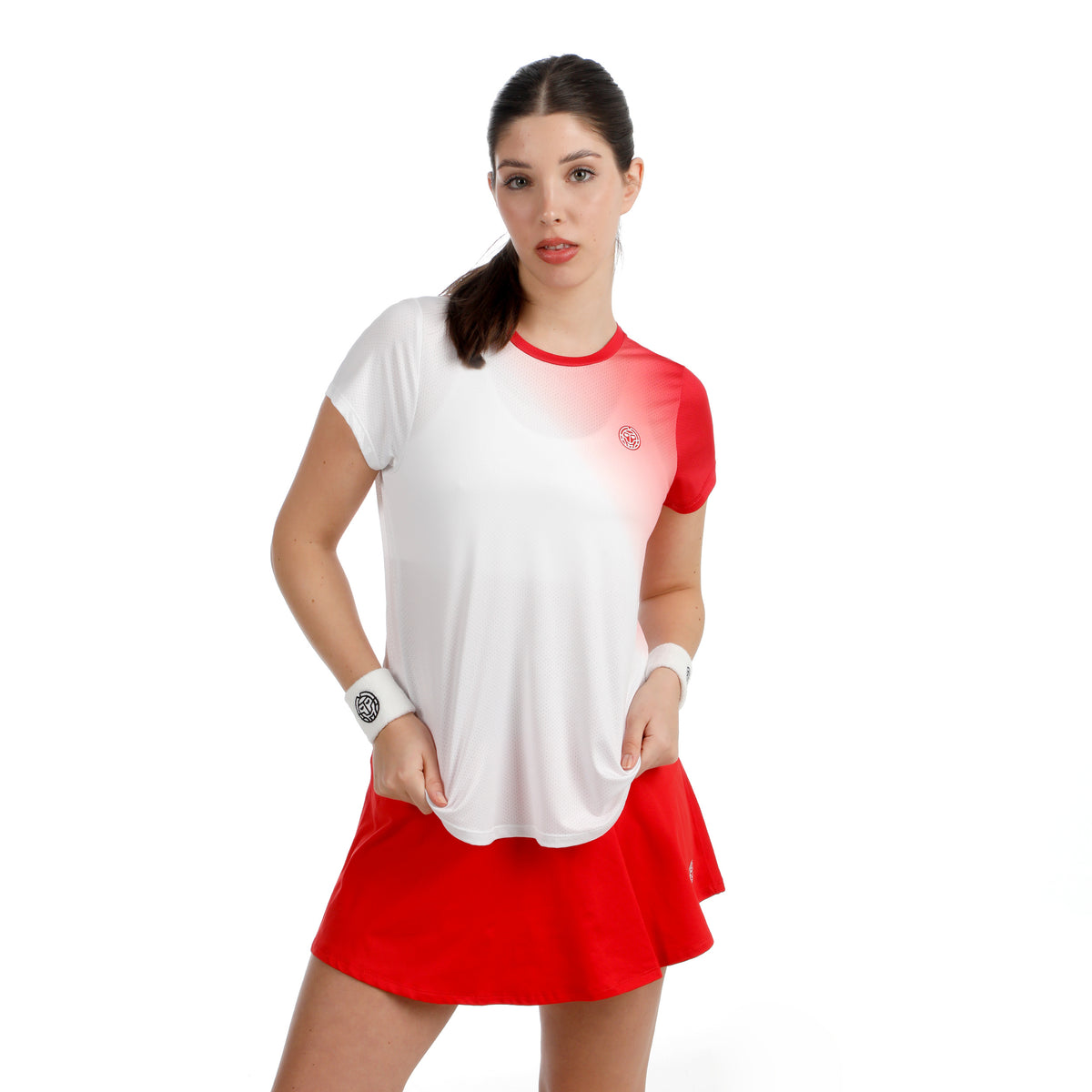 BIDI BADU Crew Fade 2.0 T-Shirt Damen-rot, weiß