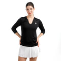 Crew 2.0 V-Neck Longsleeve Damen-schwarz