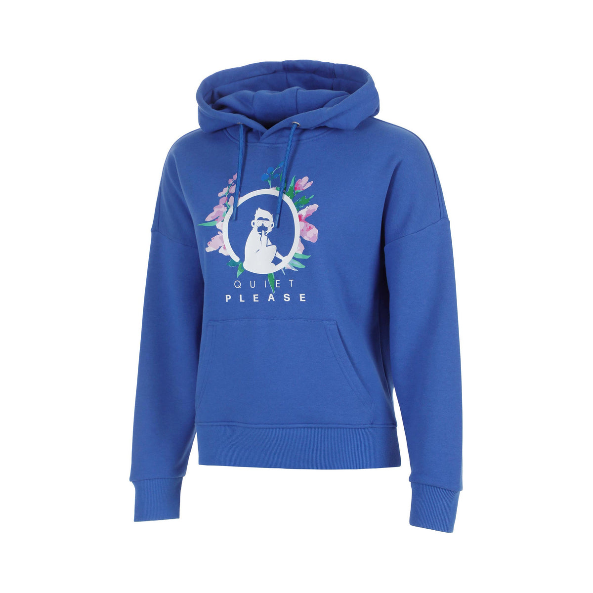 Quiet Please Crush Flower Logo Hoody Mädchen-blau, weiß