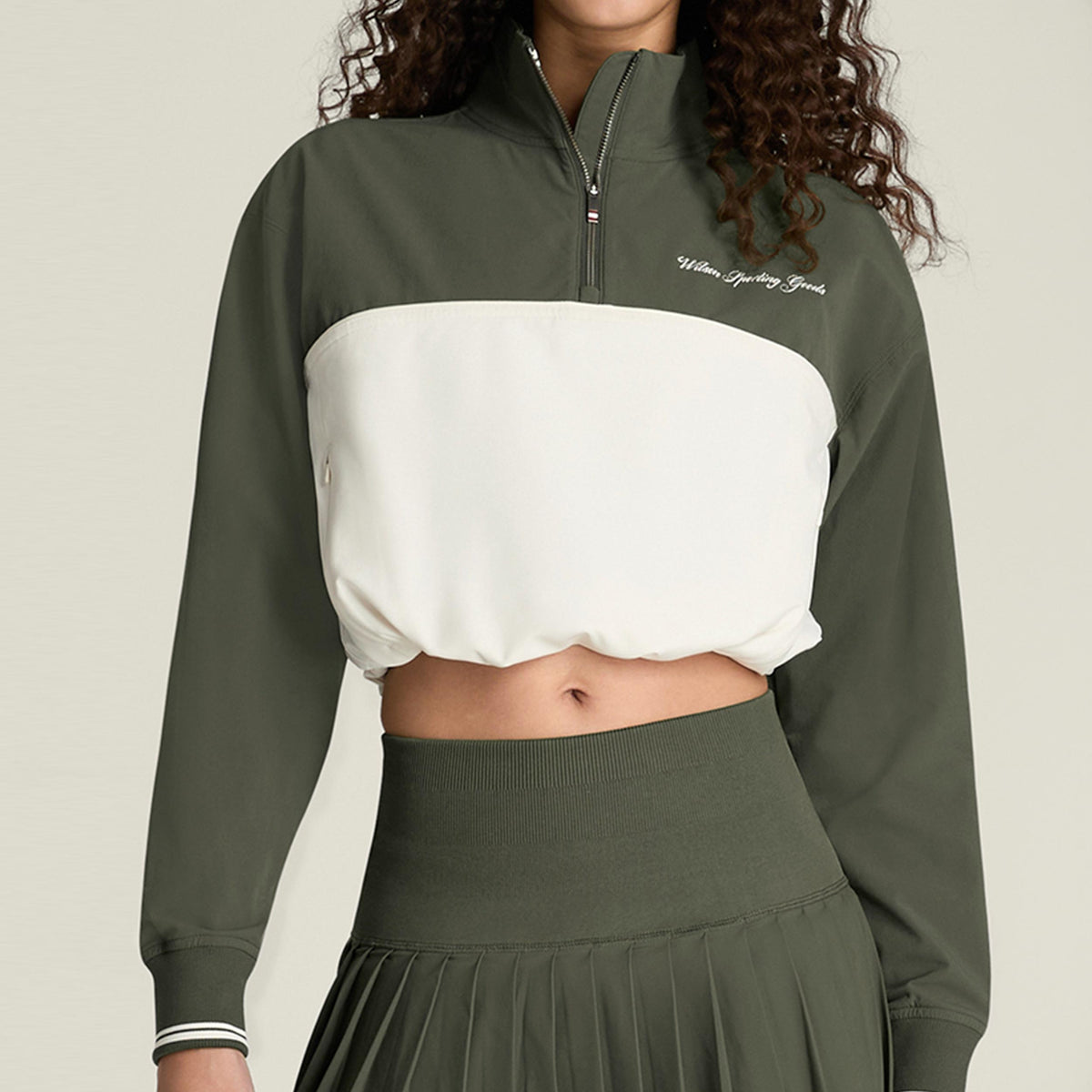 Wilson Davenport Woven Sweatshirt Women - dark green