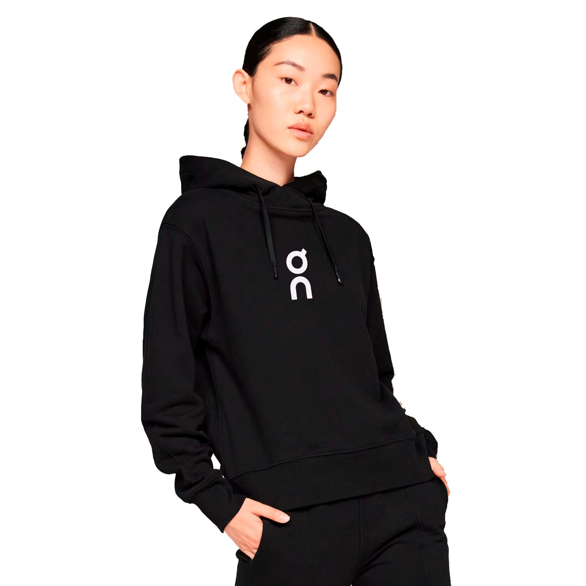 On Club Hoody Damen - schwarz, weiß