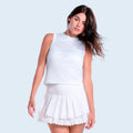 Weave Stripe Muscle Tank Top Women - white, pink