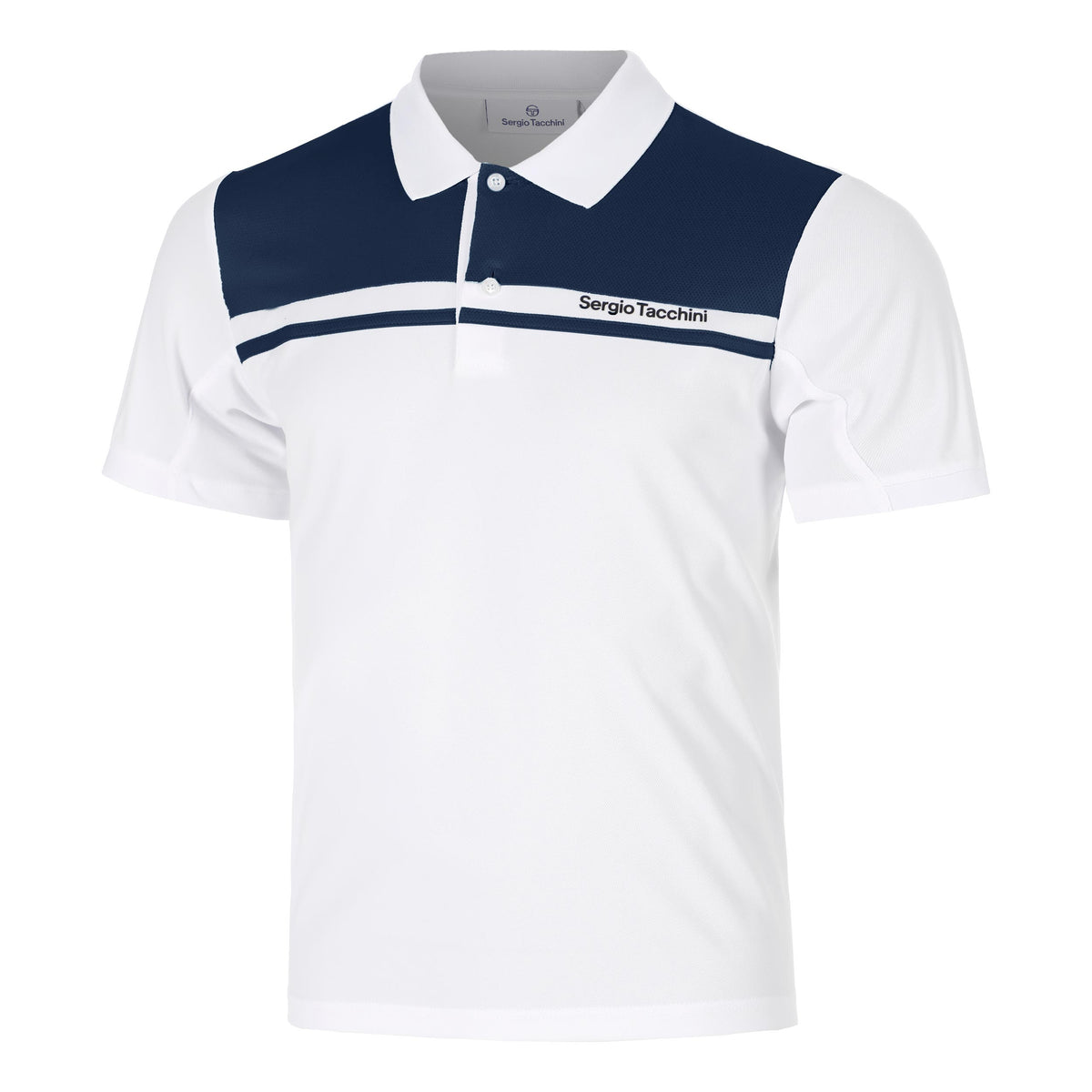 Sergio Tacchini Riflesso PL Polo Herren - weiß, dunkelblau