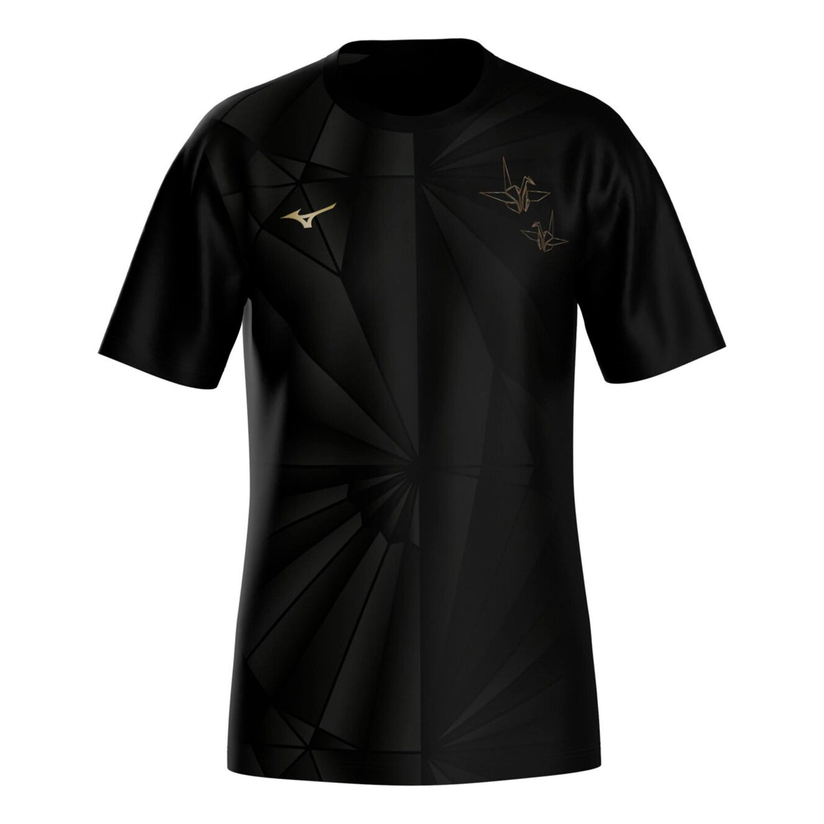 Mizuno Active DryAeroFlow Graphic  Running shirt Men - black, gold