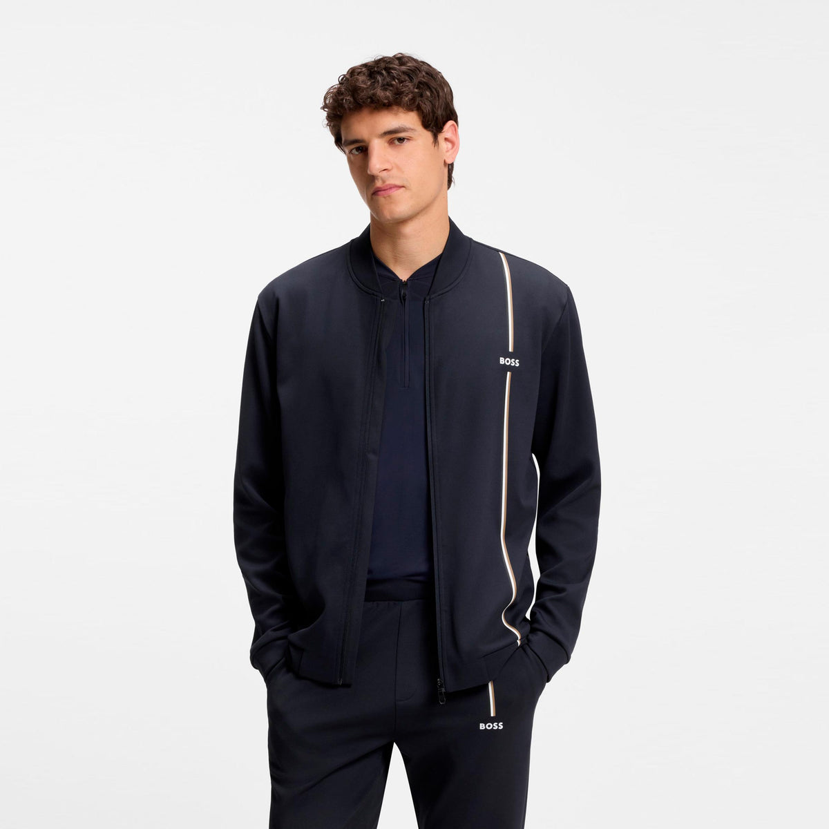 BOSS Game Full Zip Training jacket Men - dark blue