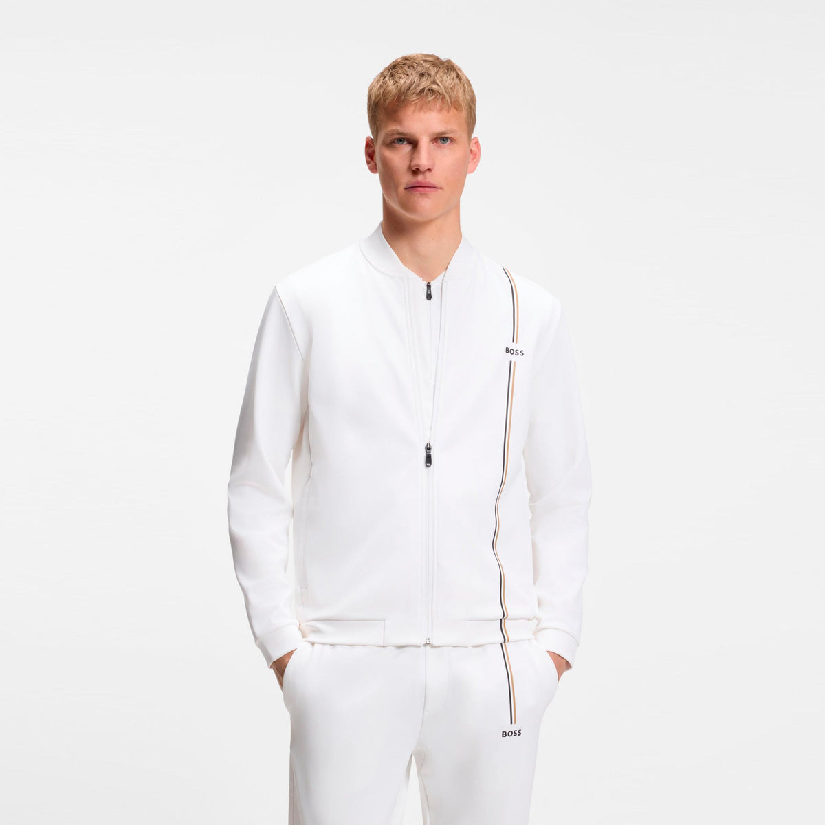 BOSS Game Full Zip Training jacket Men - white