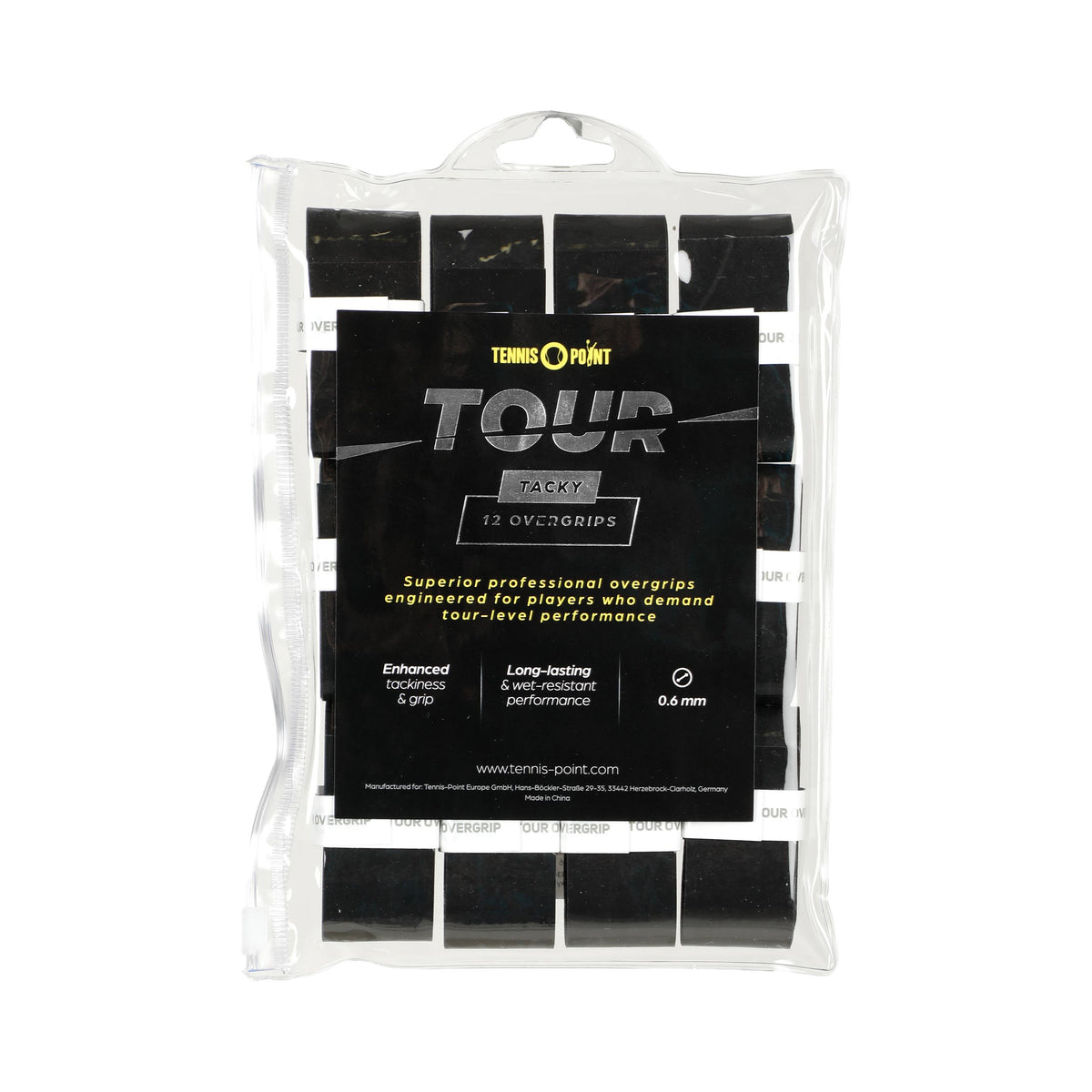 Tennis-Point Tour Tacky 12 Pack - black