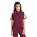 3Stripes T-Shirt Damen - weinrot, weiß