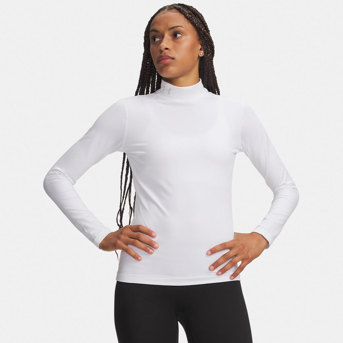 Under Armour ColdGear Mock Longsleeve Damen - weiß, hellgrau