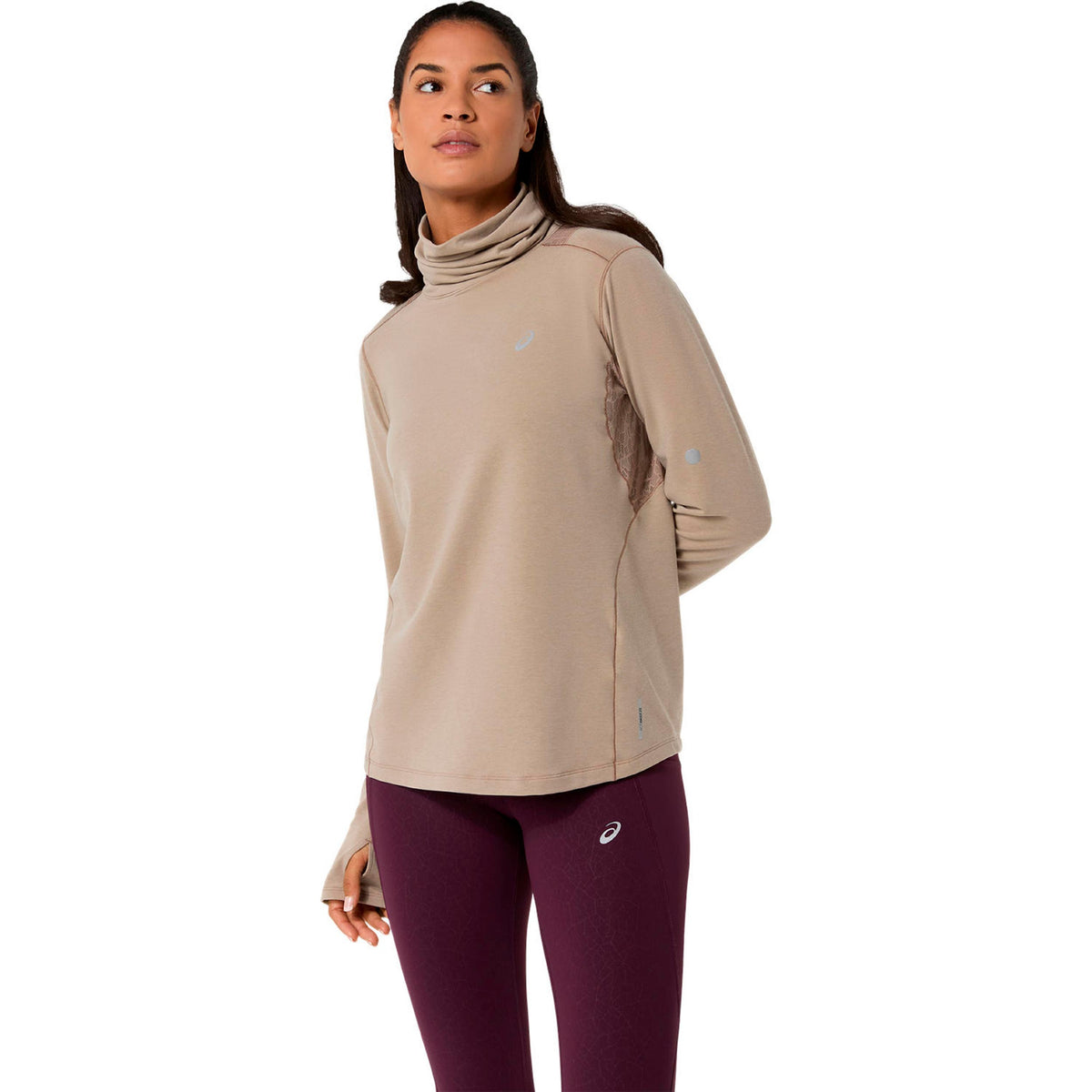 ASICS Nagino Winter  Running shirt Women - beige