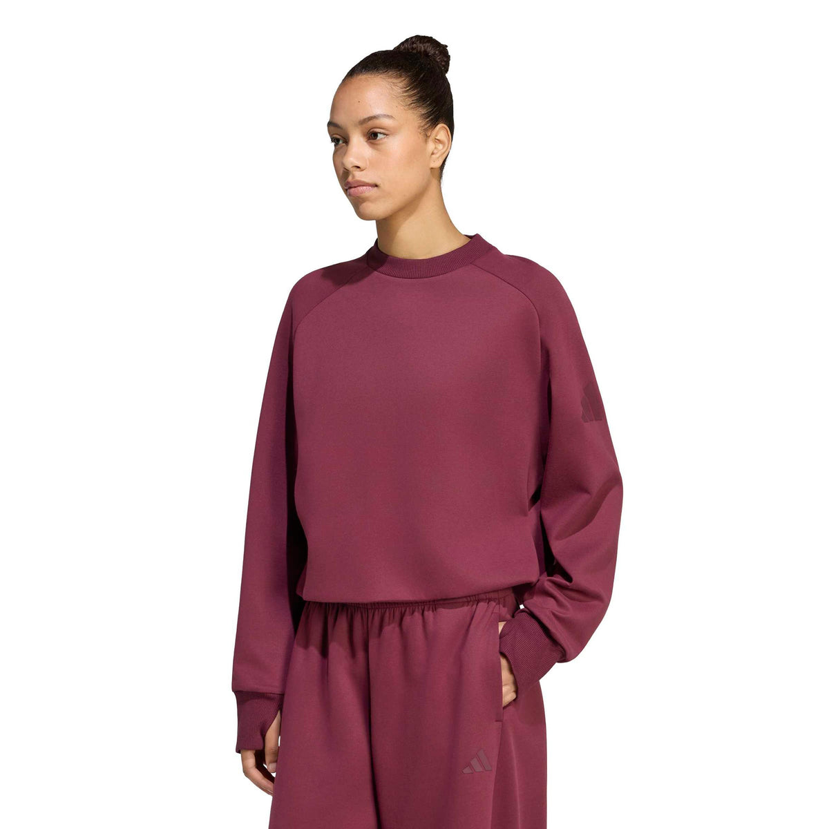 adidas Soft Lux Winter Knit Sweatshirt Damen - weinrot