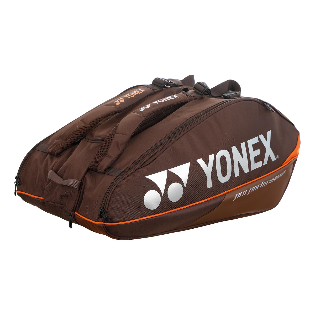 Yonex Pro Racquet Bag Espresso Brown Racket bag 12 Pack - brown, orange
